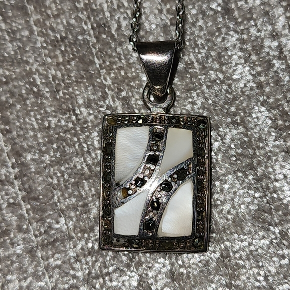Silver 925/825 necklace and mother of pearl pendant - Picture 4 of 13